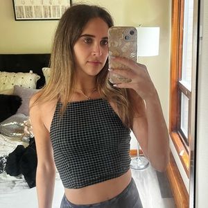 Garage XS Black and White Crop Top